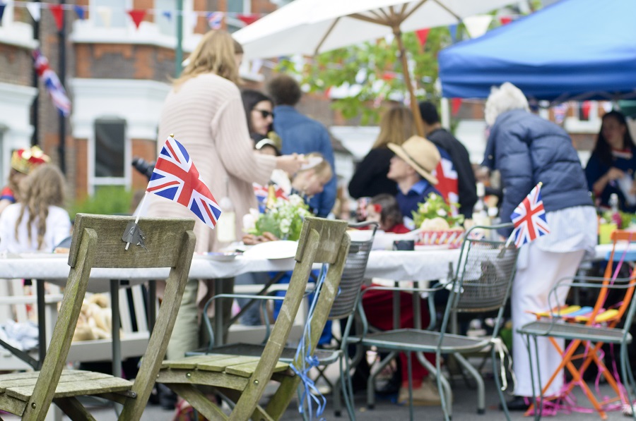 Neighbours enjoy a street party for the Queen's jubilee