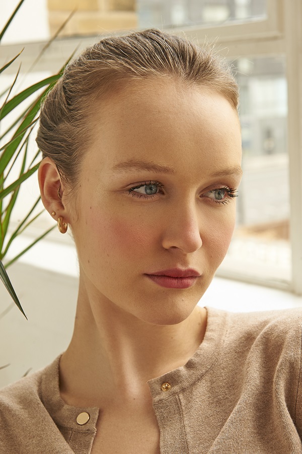 subtle blush makeup on model