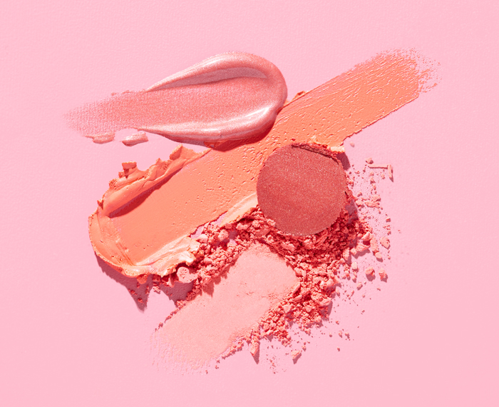 lifestyle image with 3 different types of pink blush