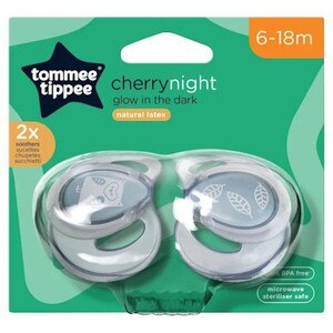 Tommee Tippee Glow in the Dark Soother Navy 6-18 Months x2