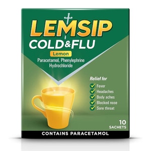 Lemsip Cold & Flu Lemon Sachets 10S