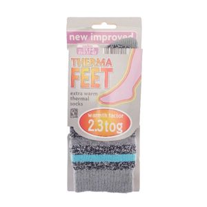 Heat Controlled Socks Ladies Blue Stripe