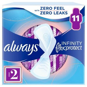 Always Infinity Sanitary Towels Size 2 Long Wings 11 Pads