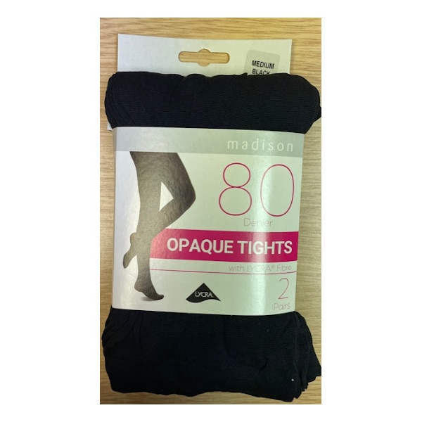 Madison Tights Opaque 80D Black 2Pack M | Savers | Health Home Beauty