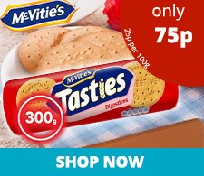 MCVITIES TASTIES DIGESTIVES 300G